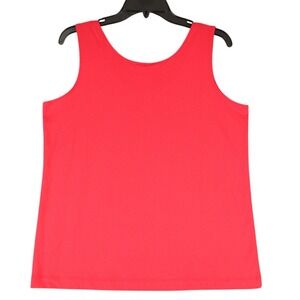Chico's Tank Top Womens Size 2 Red Scoop Neck Stretch Layering Casual Shell